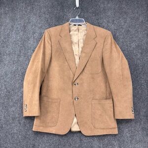 VTG Knightsbridge Metropolitan Tan Suede Sport Coat Men’s 40 Made In USA Union
